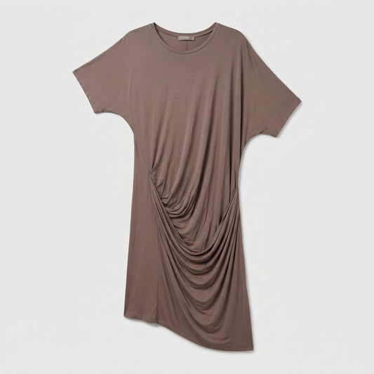Draped Asymmetric Jersey Dress