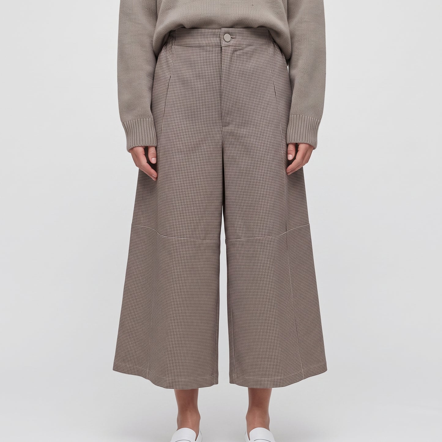 Tailored Houndstooth Culotte Trousers