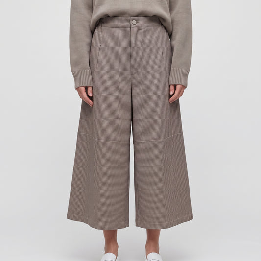 Tailored Houndstooth Culotte Trousers