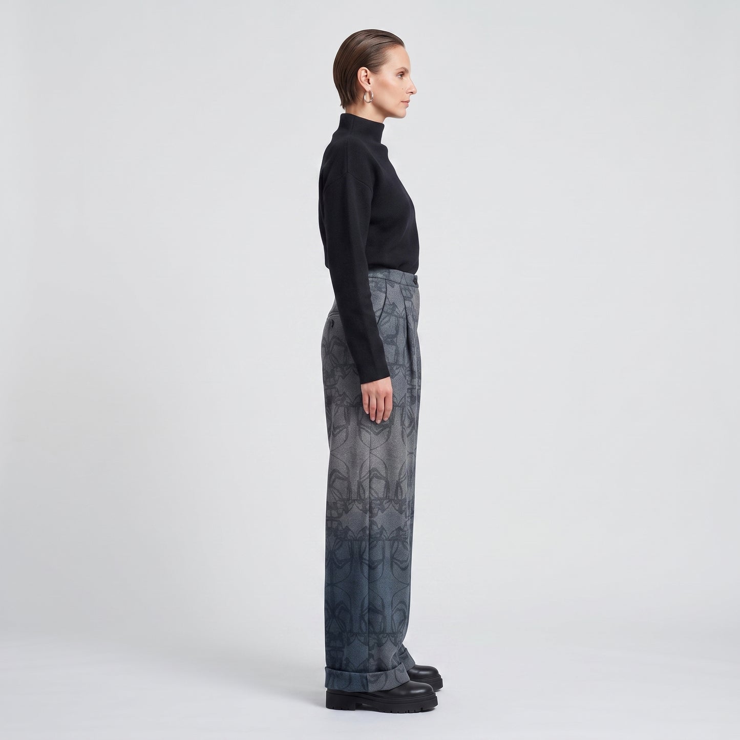 Graphic Print Tailored Trousers