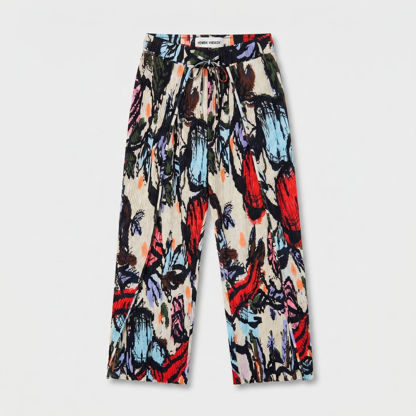 Abstract Printed Pleated Trousers