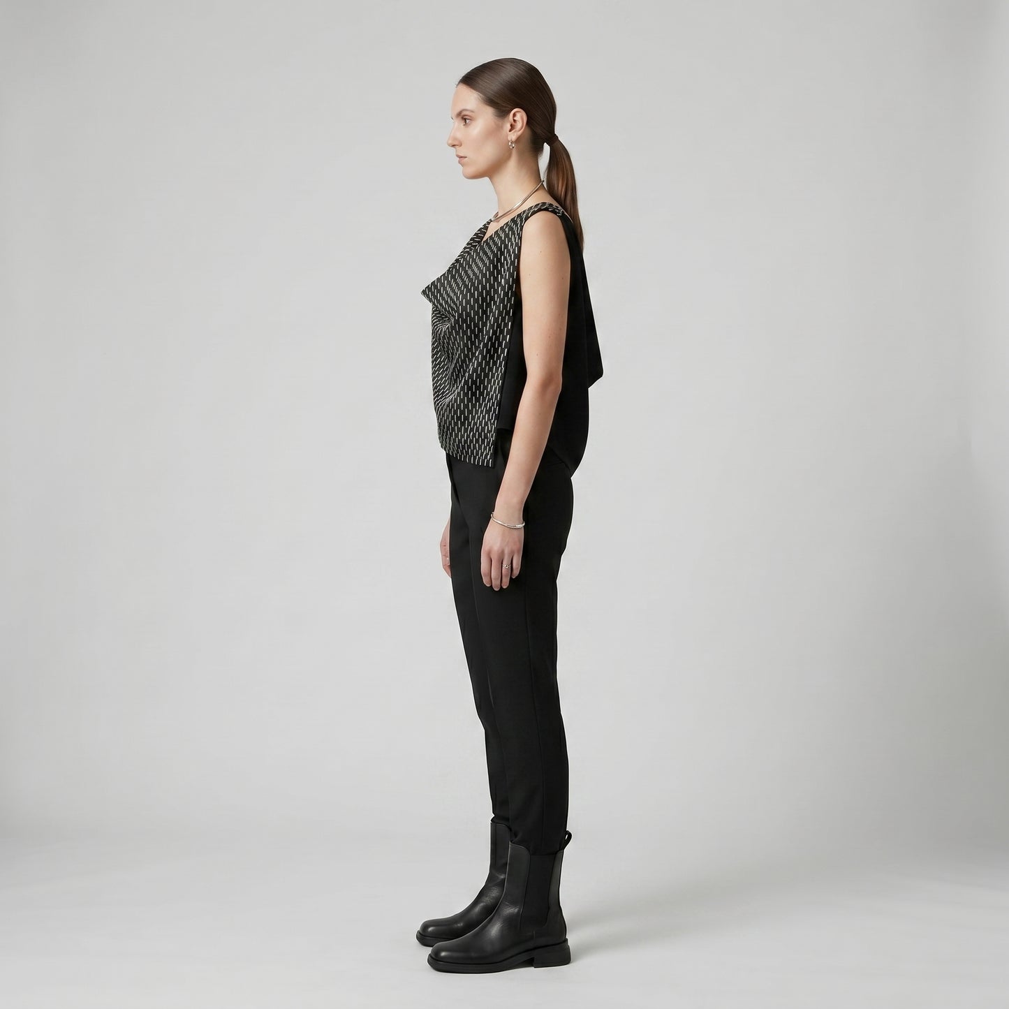 Beaded Drape Sleeveless Top