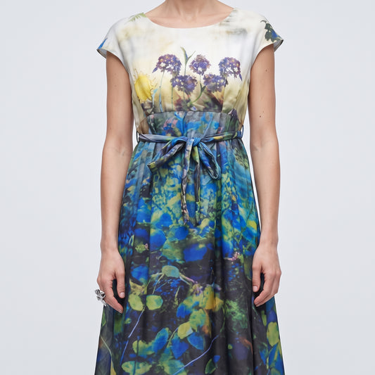 Floral Print Cap Sleeve Dress