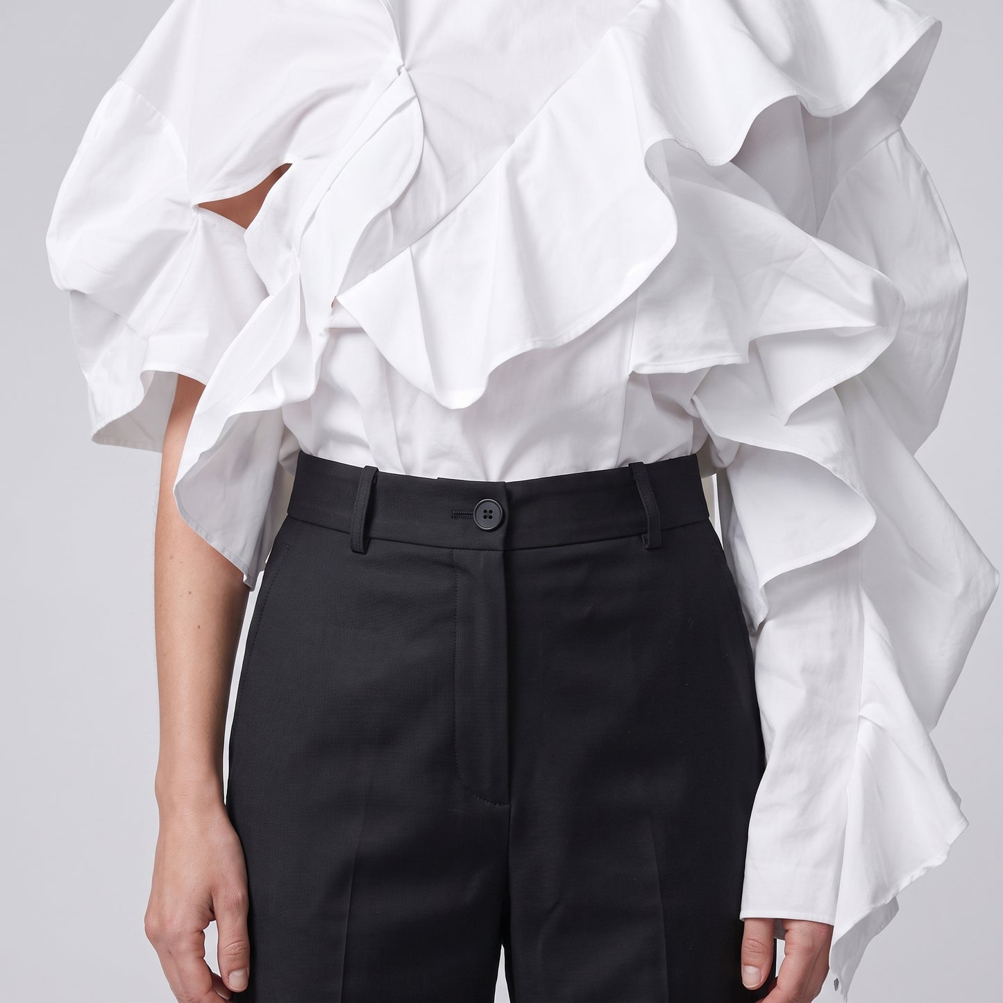 Tailored Black Cropped Trousers