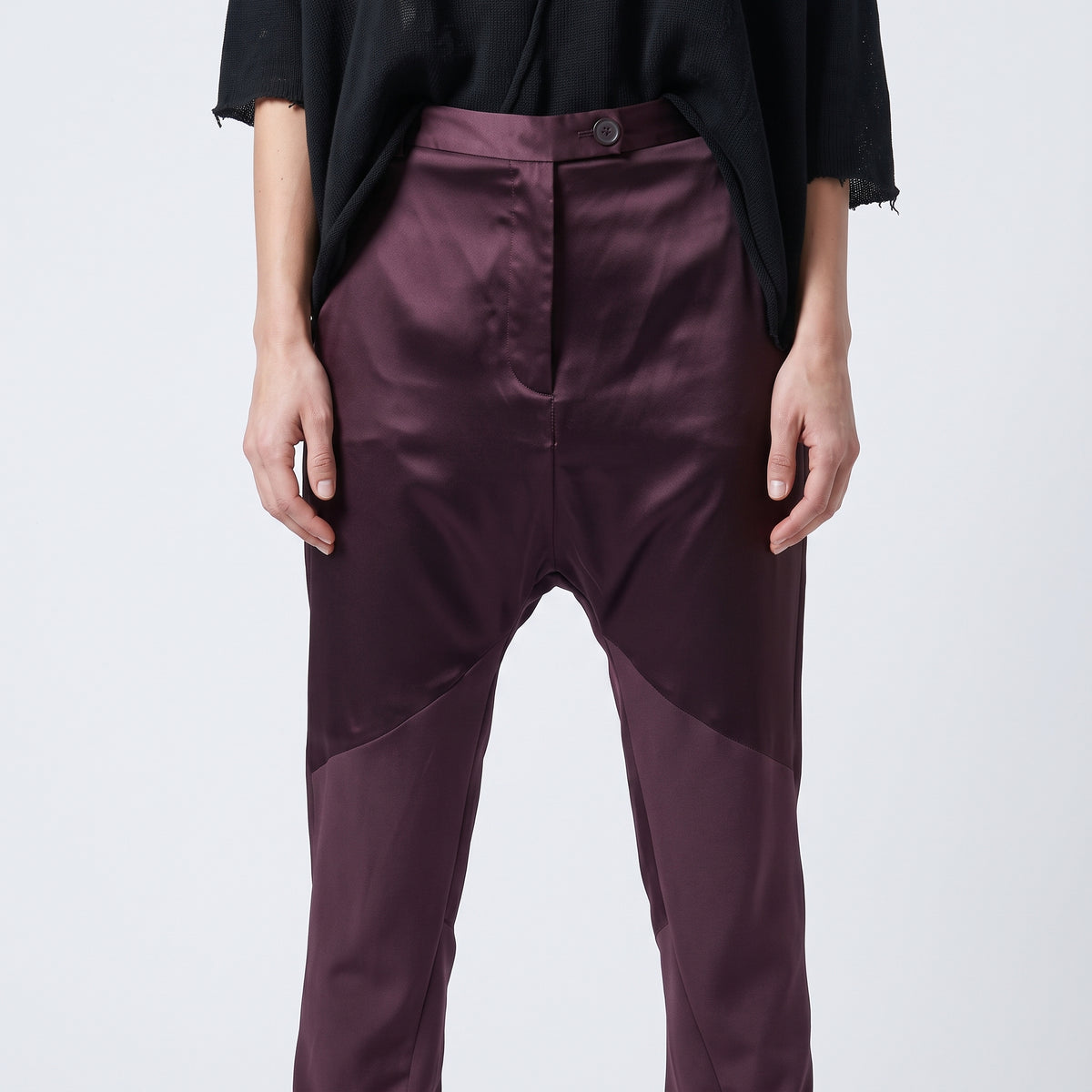 Satin Panel Tailored Trousers