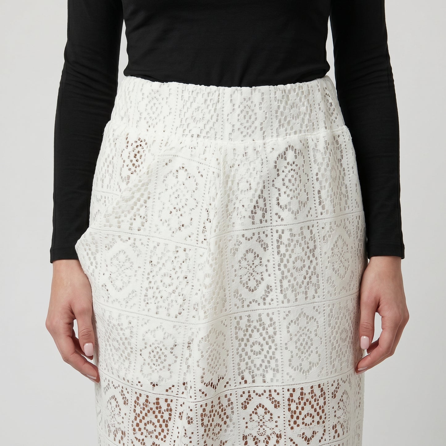 Elegant Crochet Midi Wrap Skirt