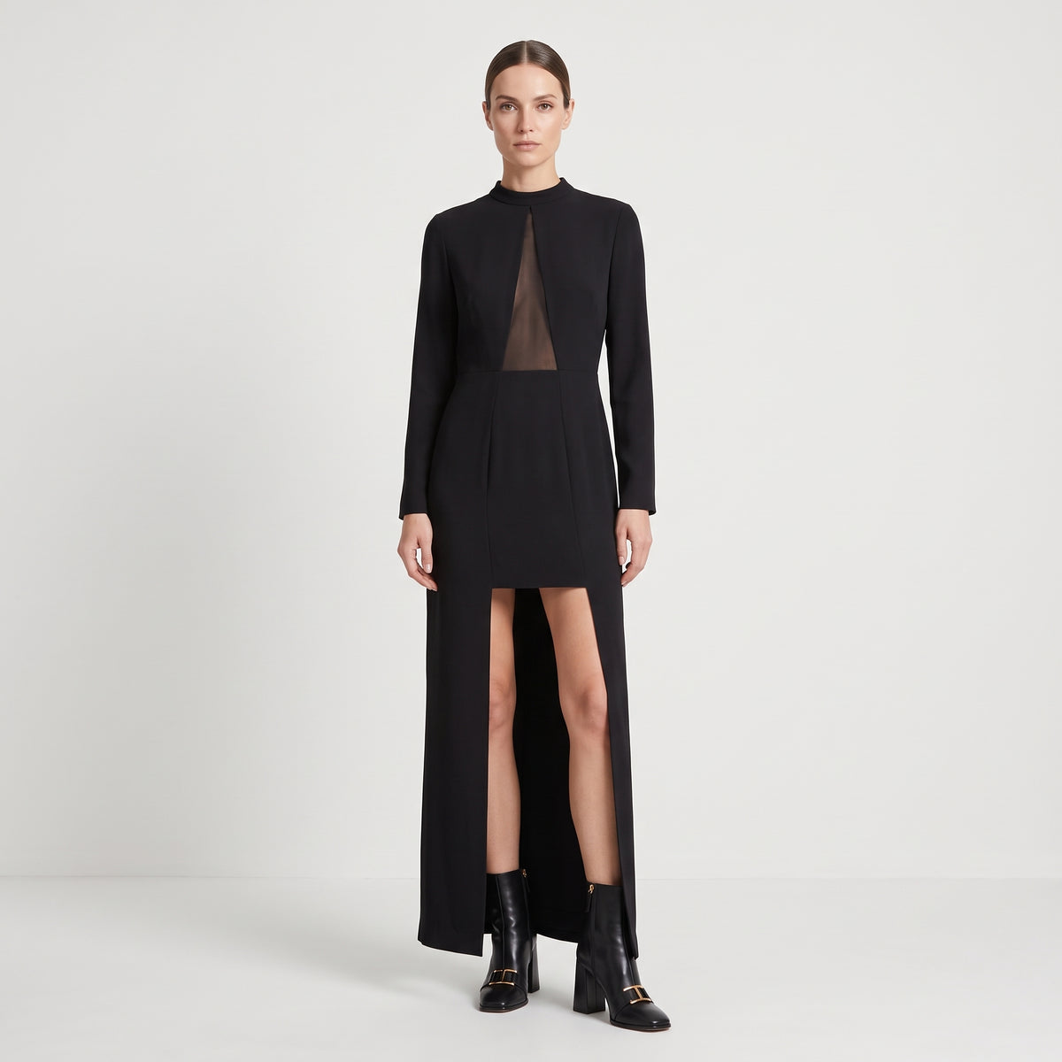 Sleek Cutout High Neck Dress