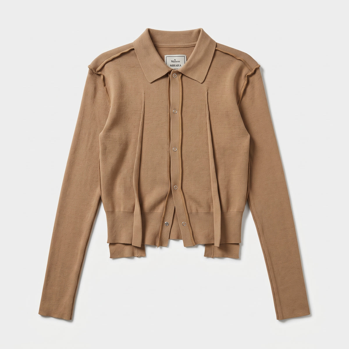 Deconstructed Knit Polo Cardigan