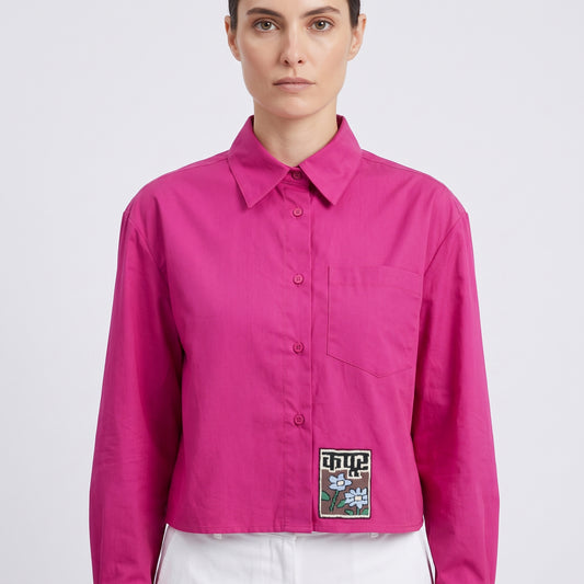 Vibrant Fuchsia Embroidered Shirt