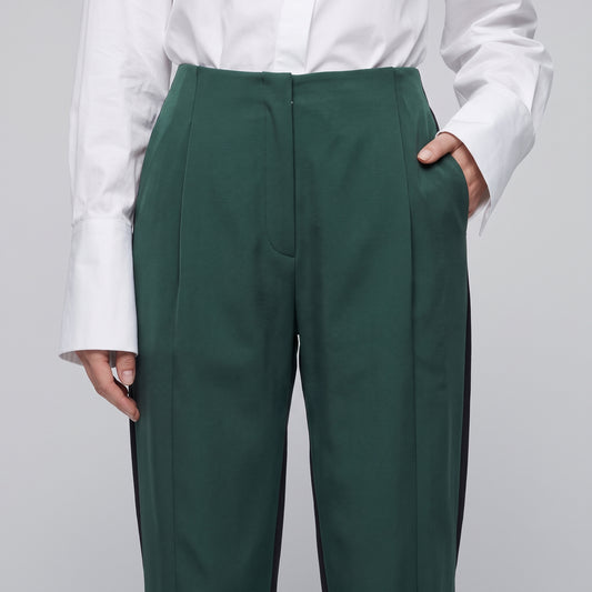 Tailored High-Waist Tuxedo Trousers
