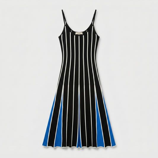 Striped Knit A-Line Dress