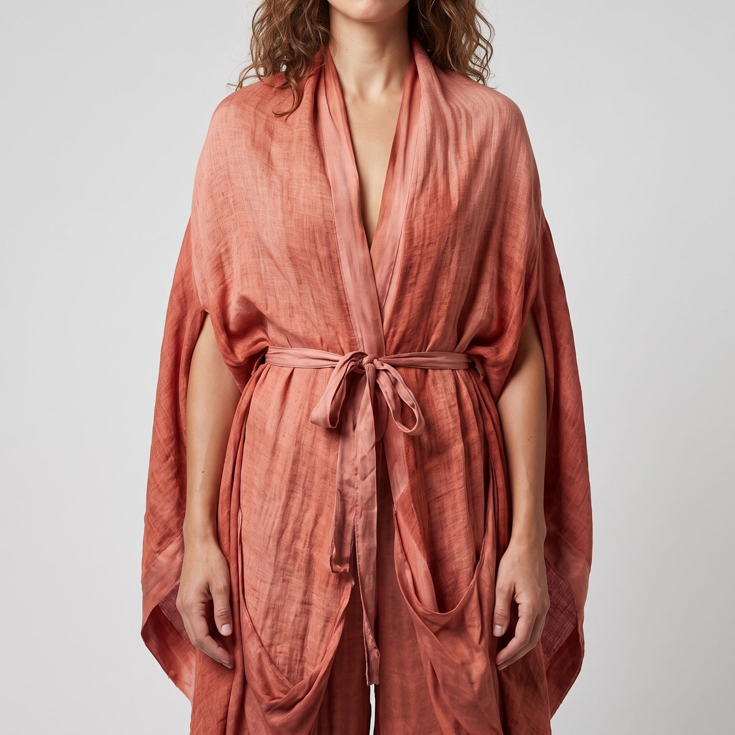 Tie-Waist Silk Blend Kimono