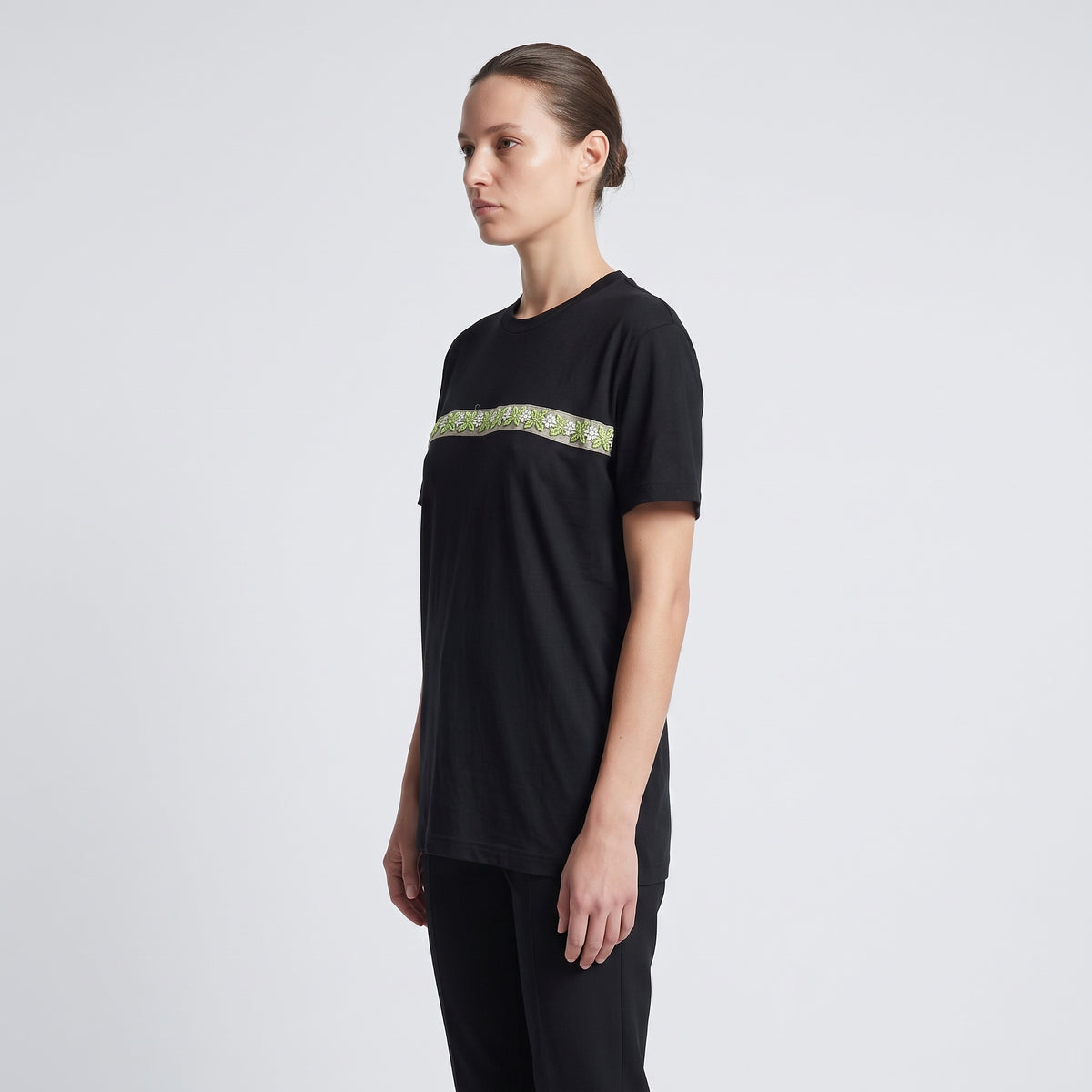 Embroidered Floral Detail T-Shirt