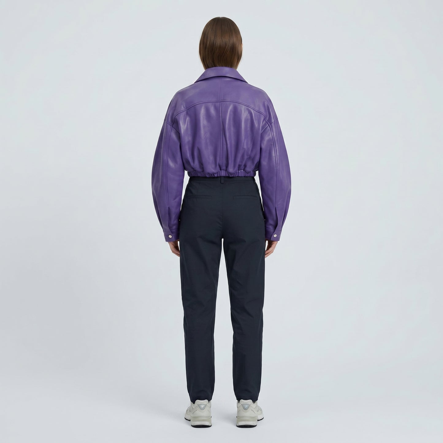 Oversized Purple Leather Jacket