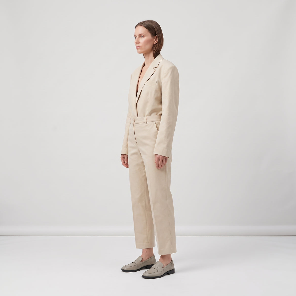 Tailored Cream Cropped Trousers