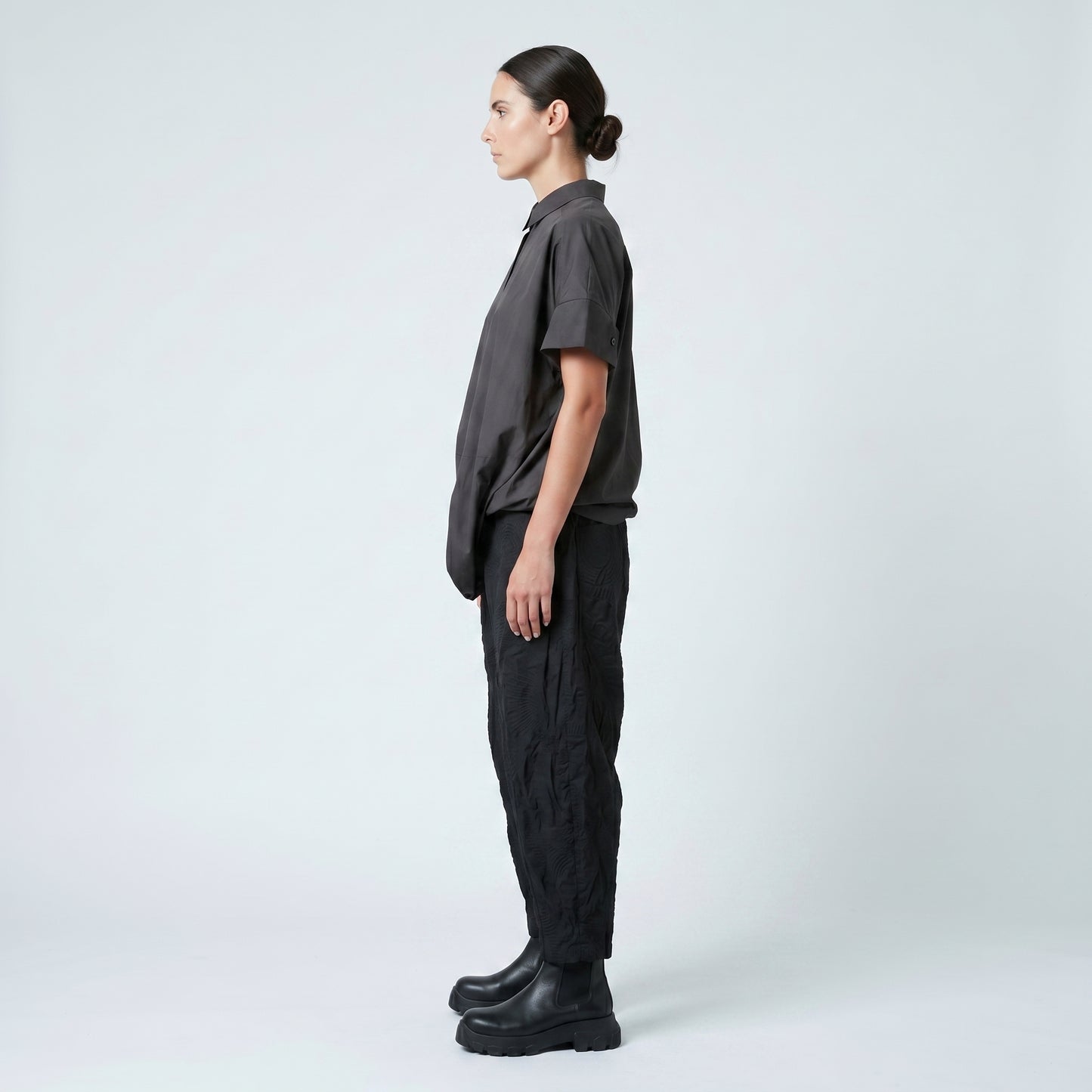 Asymmetric Twisted Cotton Shirt
