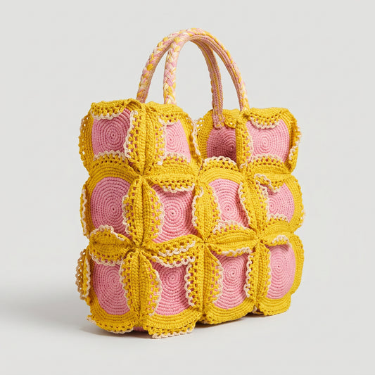 Artisanal Crochet Floral Tote