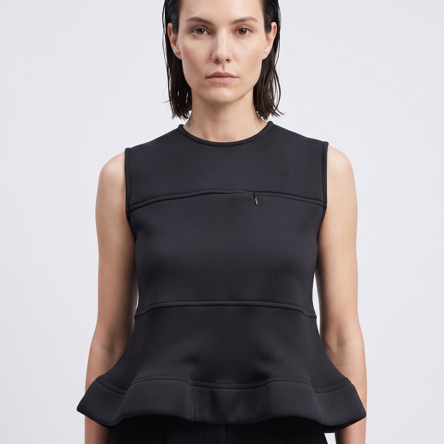 Structured Peplum Sleeveless Shell