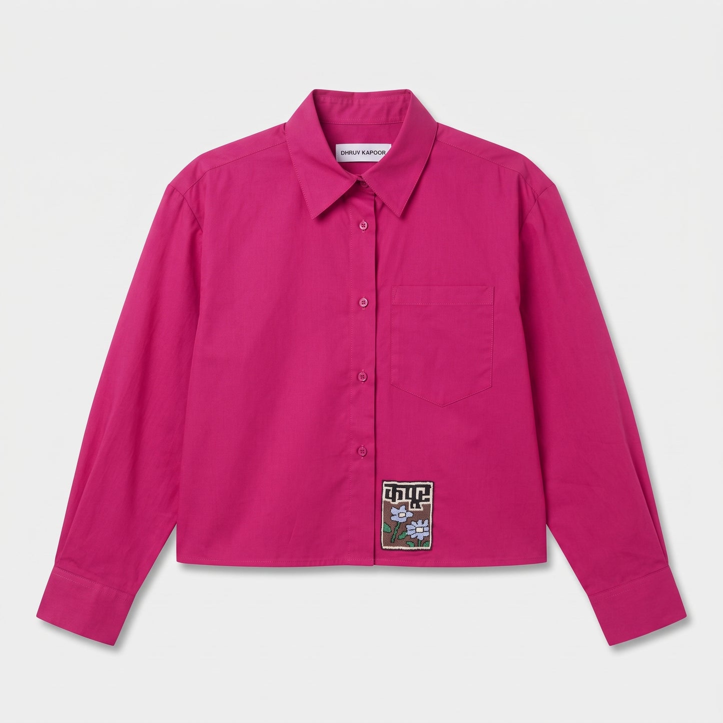 Vibrant Fuchsia Embroidered Shirt