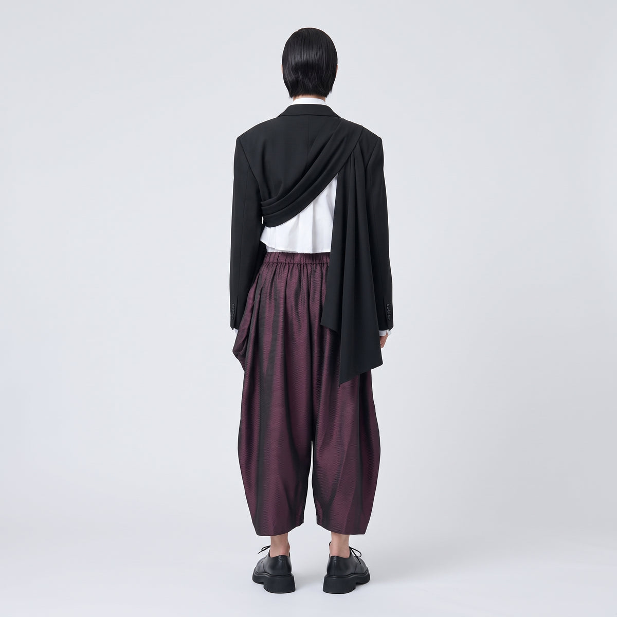Pleated Plum Barrel Trousers
