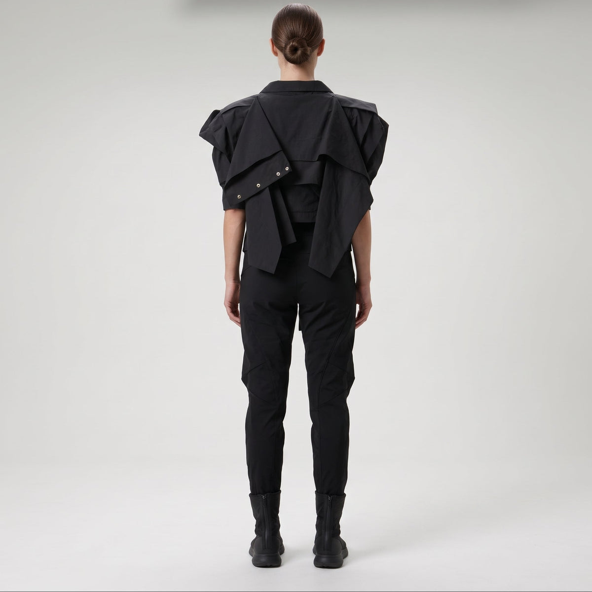 Architectural Tie-Front Cropped Vest