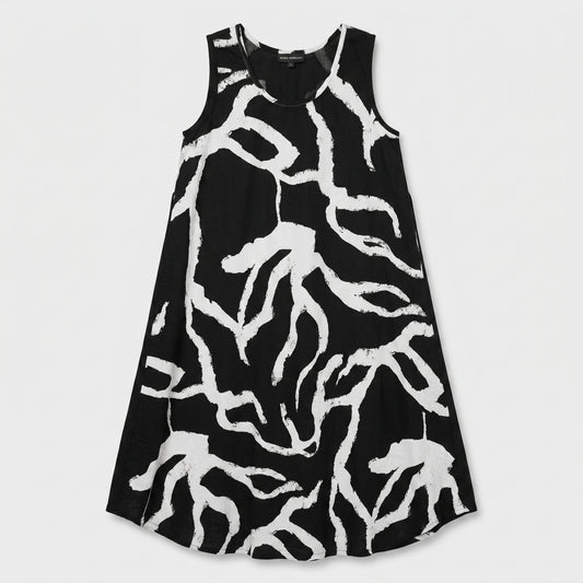Abstract Print A-Line Dress