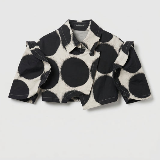 Abstract Polka Dot Cropped Jacket