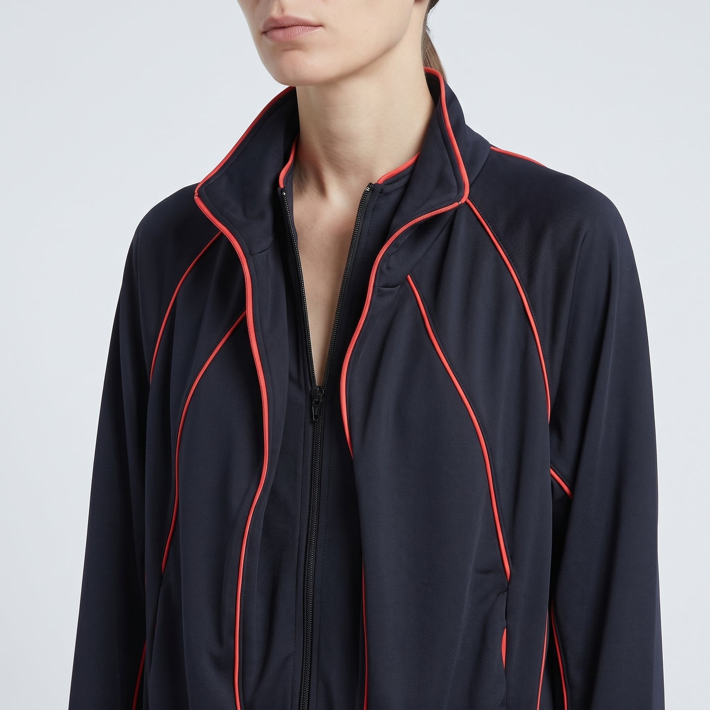 Piped Zip-Up Track Jacket