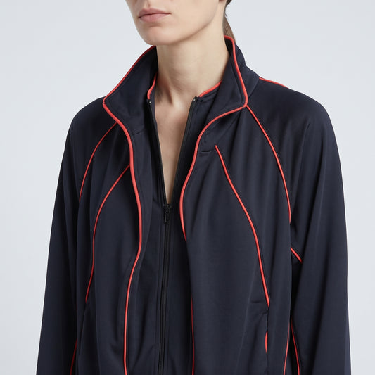 Piped Zip-Up Track Jacket