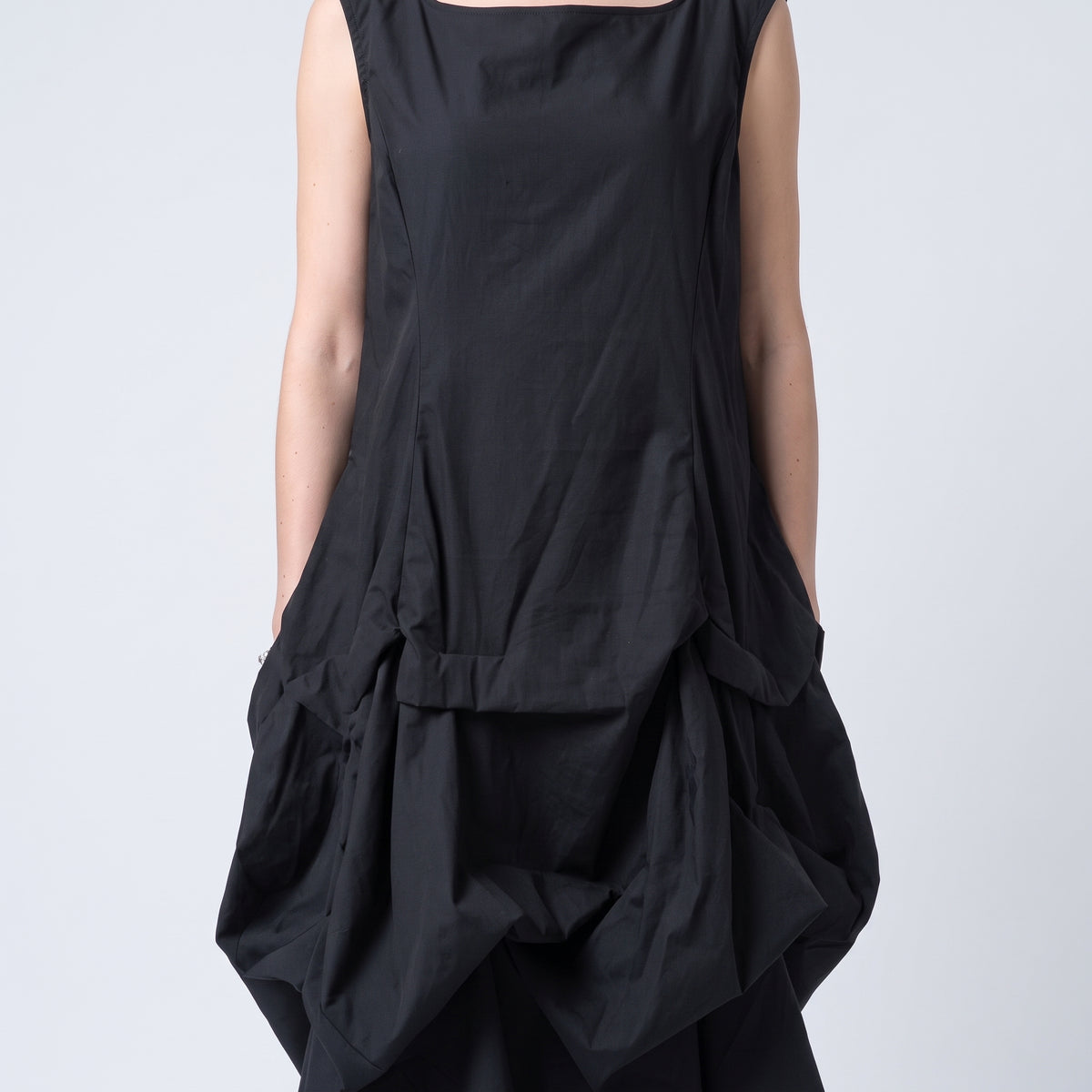 Architectural Draped Cotton Dress