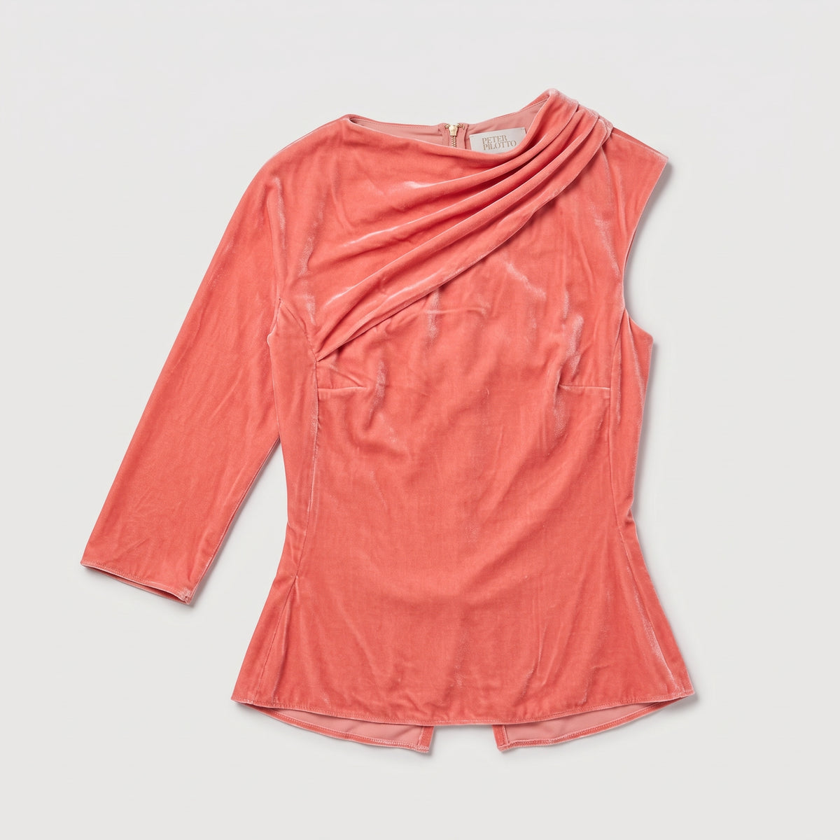 Asymmetric Draped Velvet Top