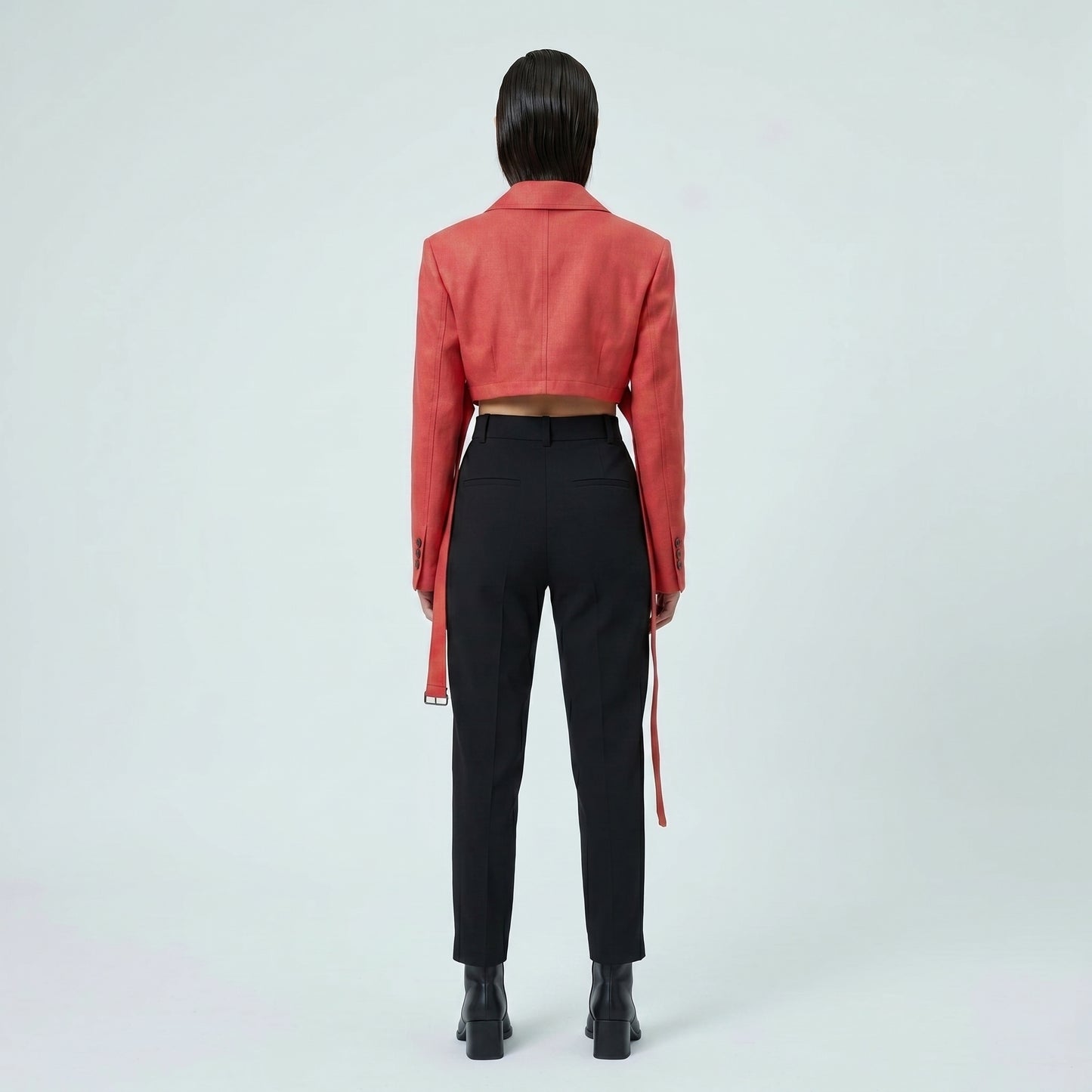 Cropped Asymmetric Tailored Blazer