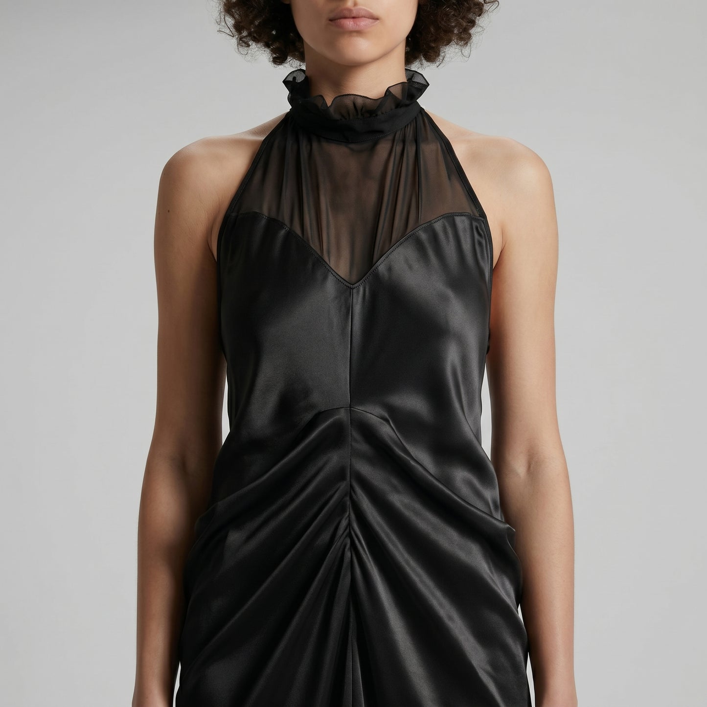 Sleek Black Halter Maxi Dress