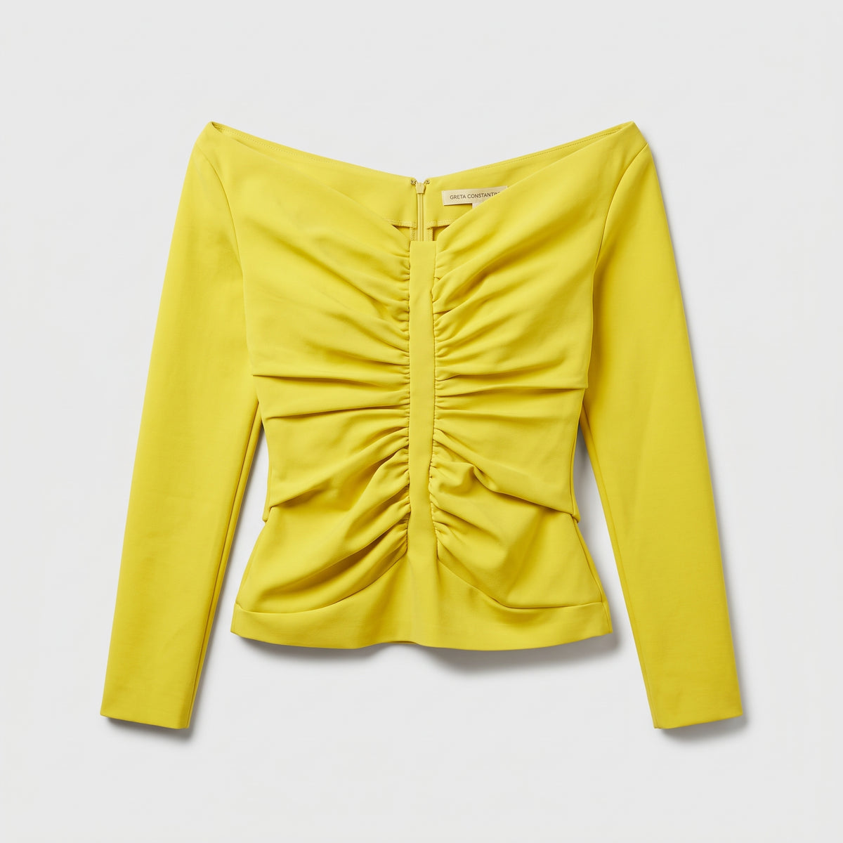 Ruched Off-Shoulder Yellow Top