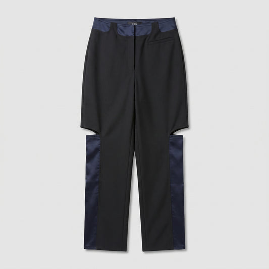 Contrast Paneled Tailored Trousers