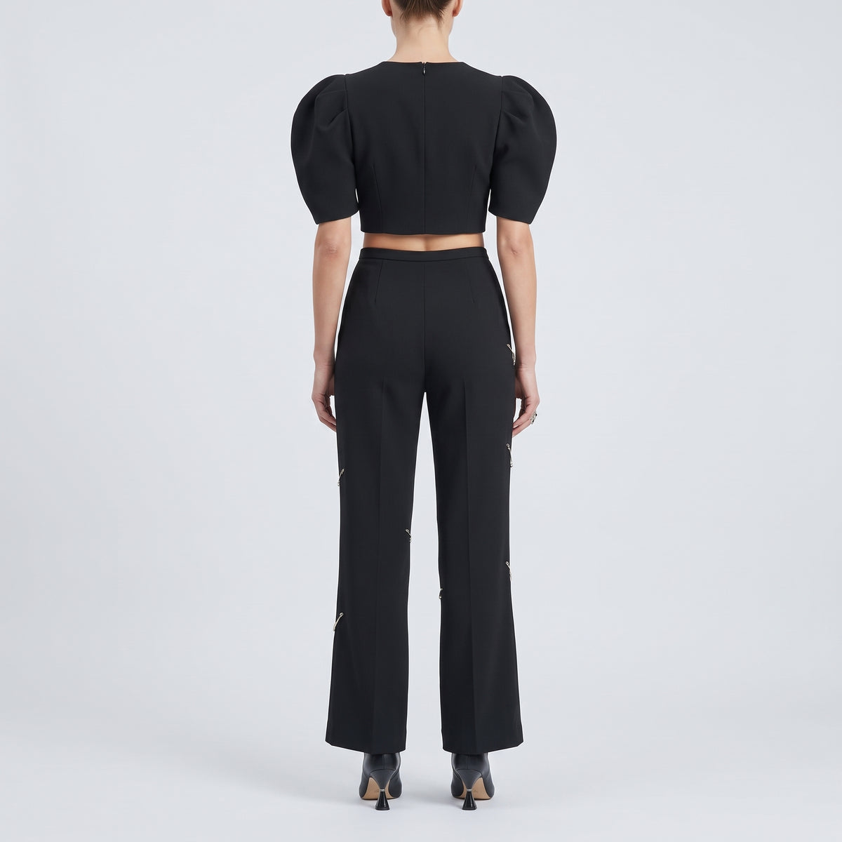 Chain Embellished Tailored Trousers