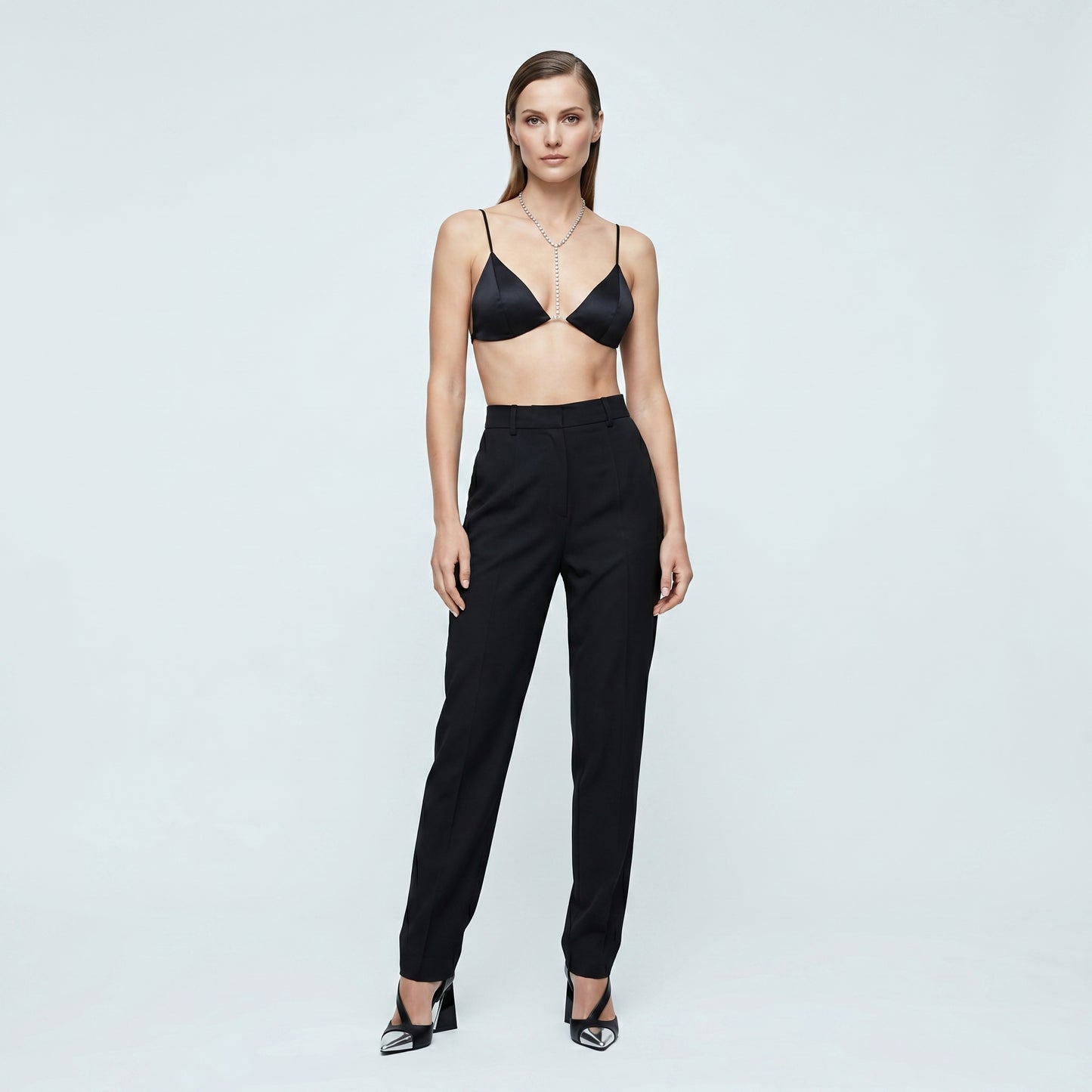 Crystal Chain Satin Bralette