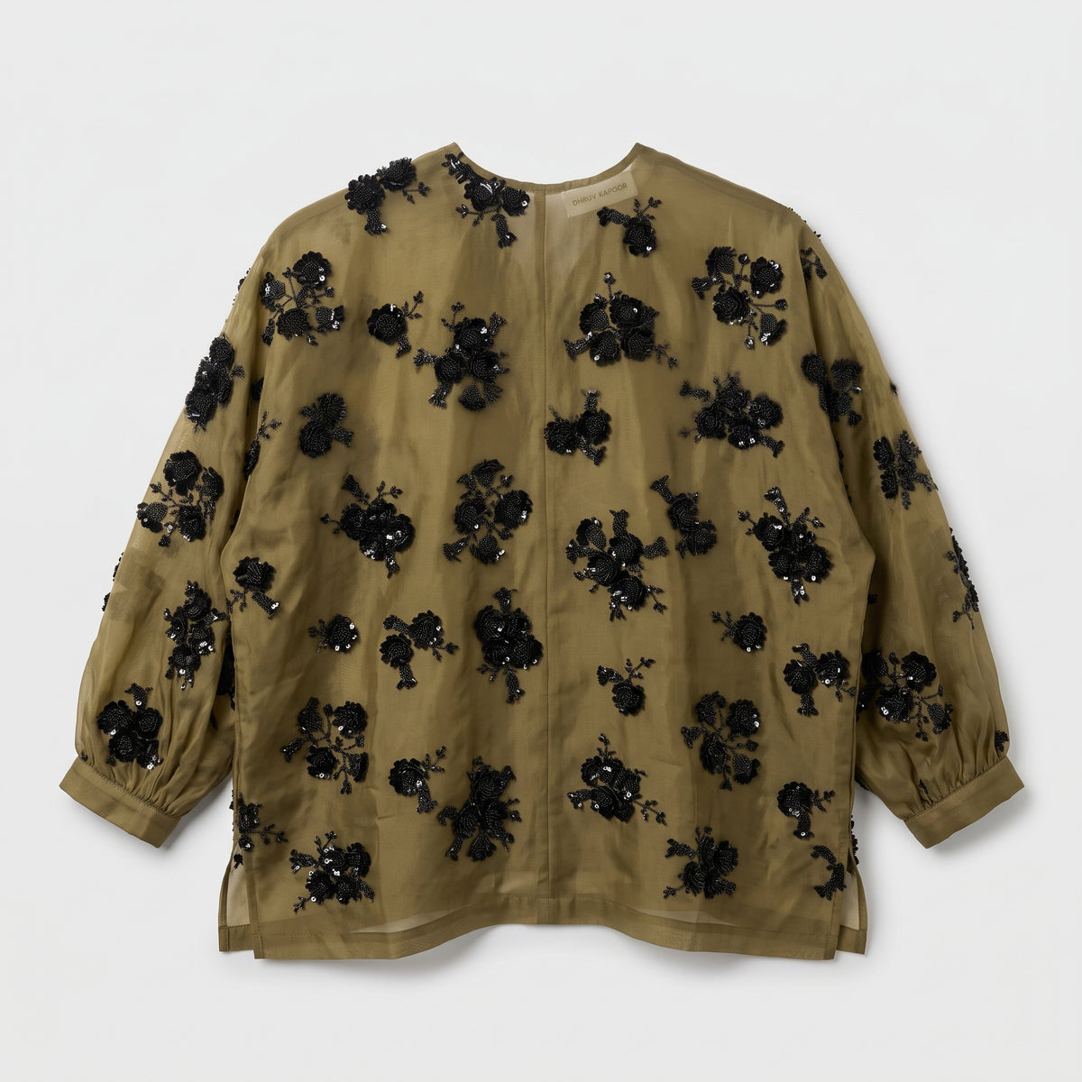 Embellished Sheer Floral Blouse