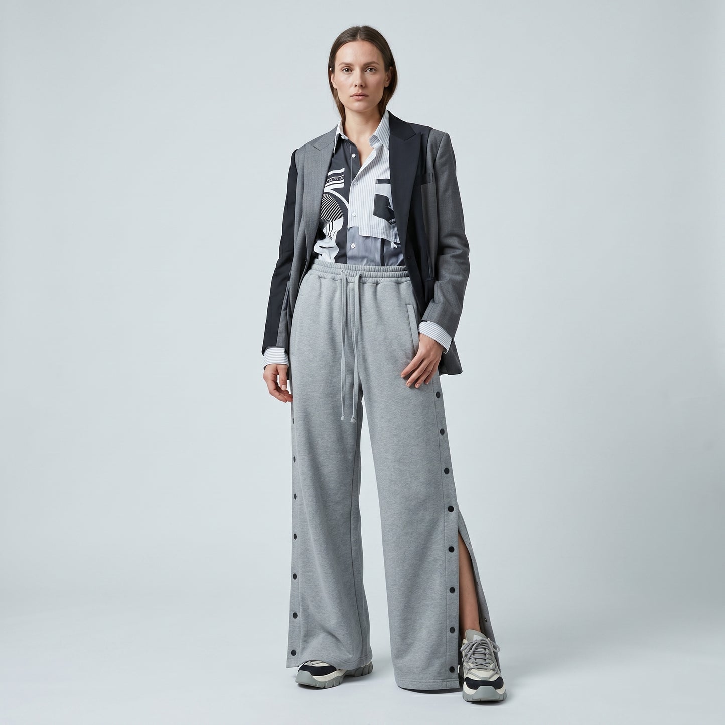 Wide Leg Snap Button Pants