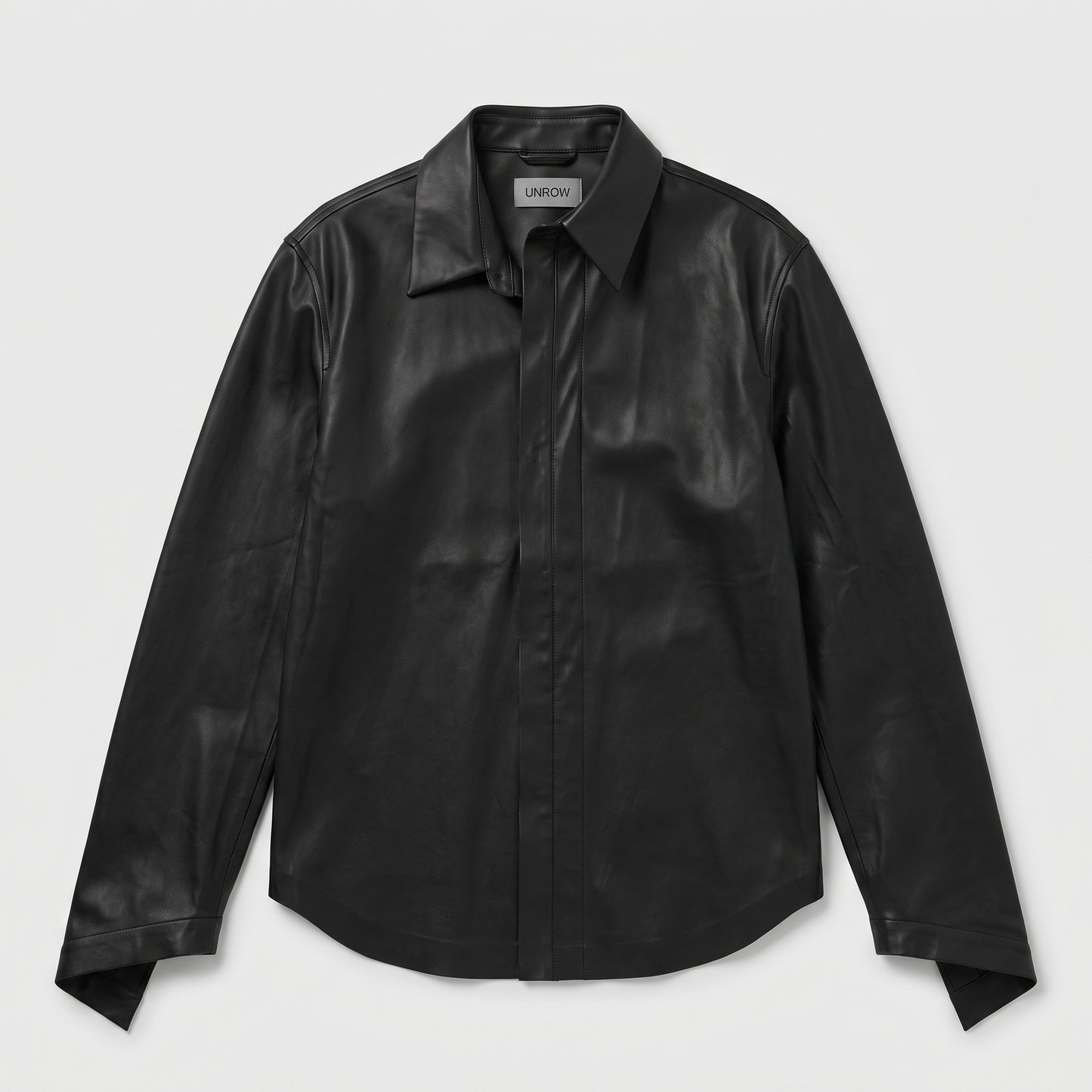 Minimalist Black Leather Shirt