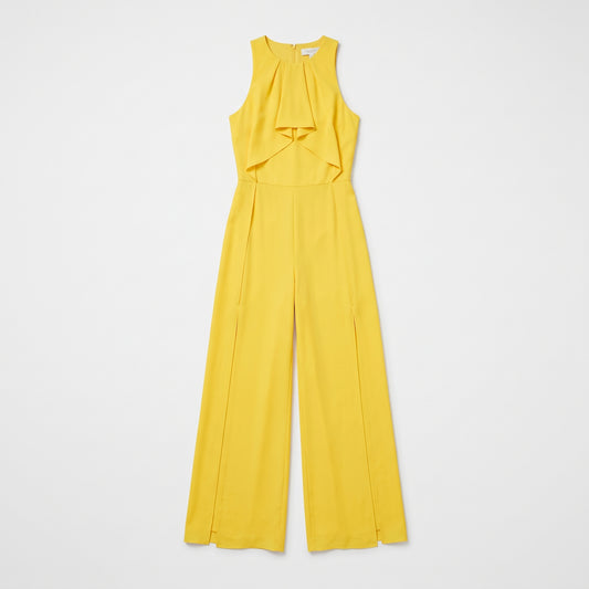 Sleeveless Ruffled Yellow Jumpsuit