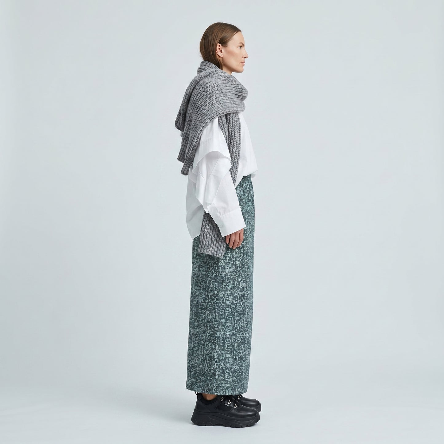 Abstract Print A-Line Skirt