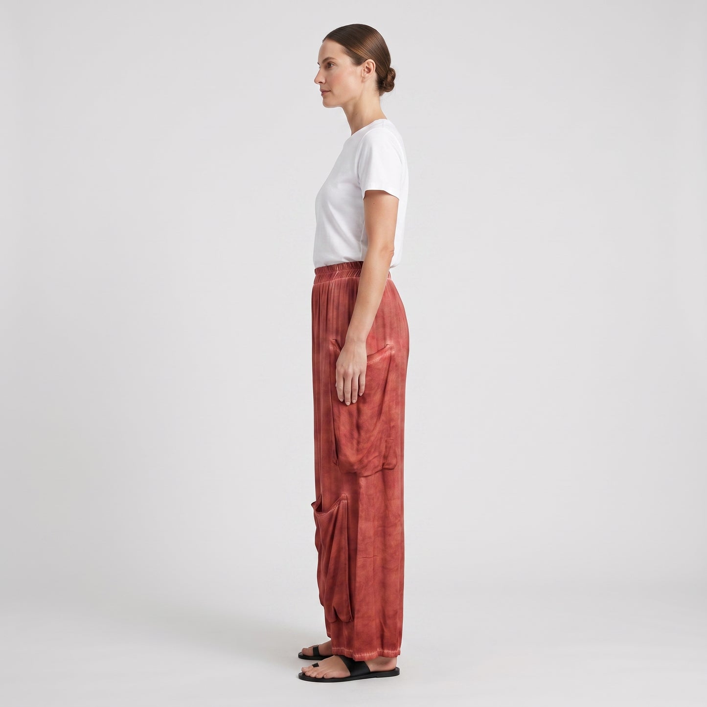 Terracotta Utility Wide-Leg Trousers