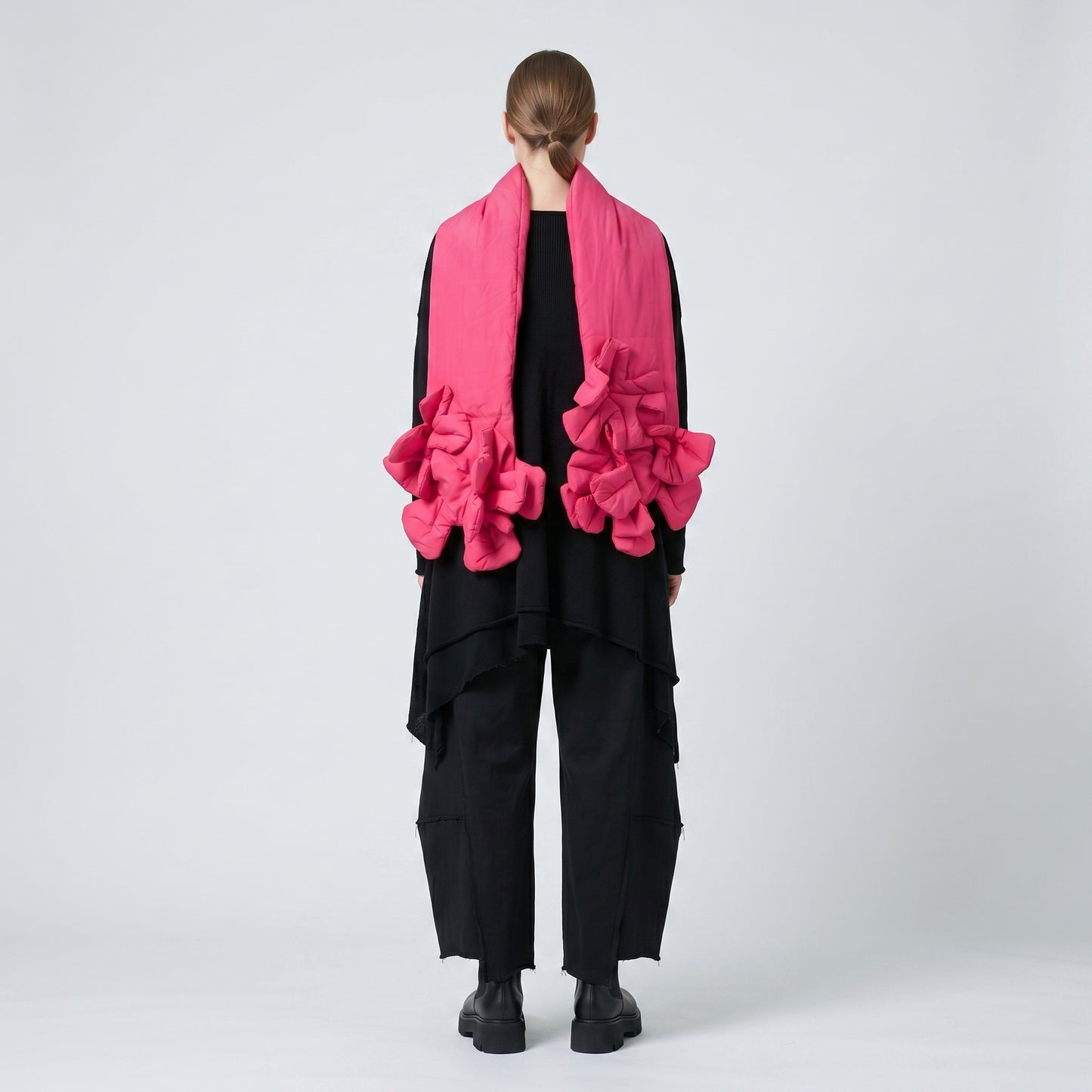 Sculptural Padded Fuchsia Scarf
