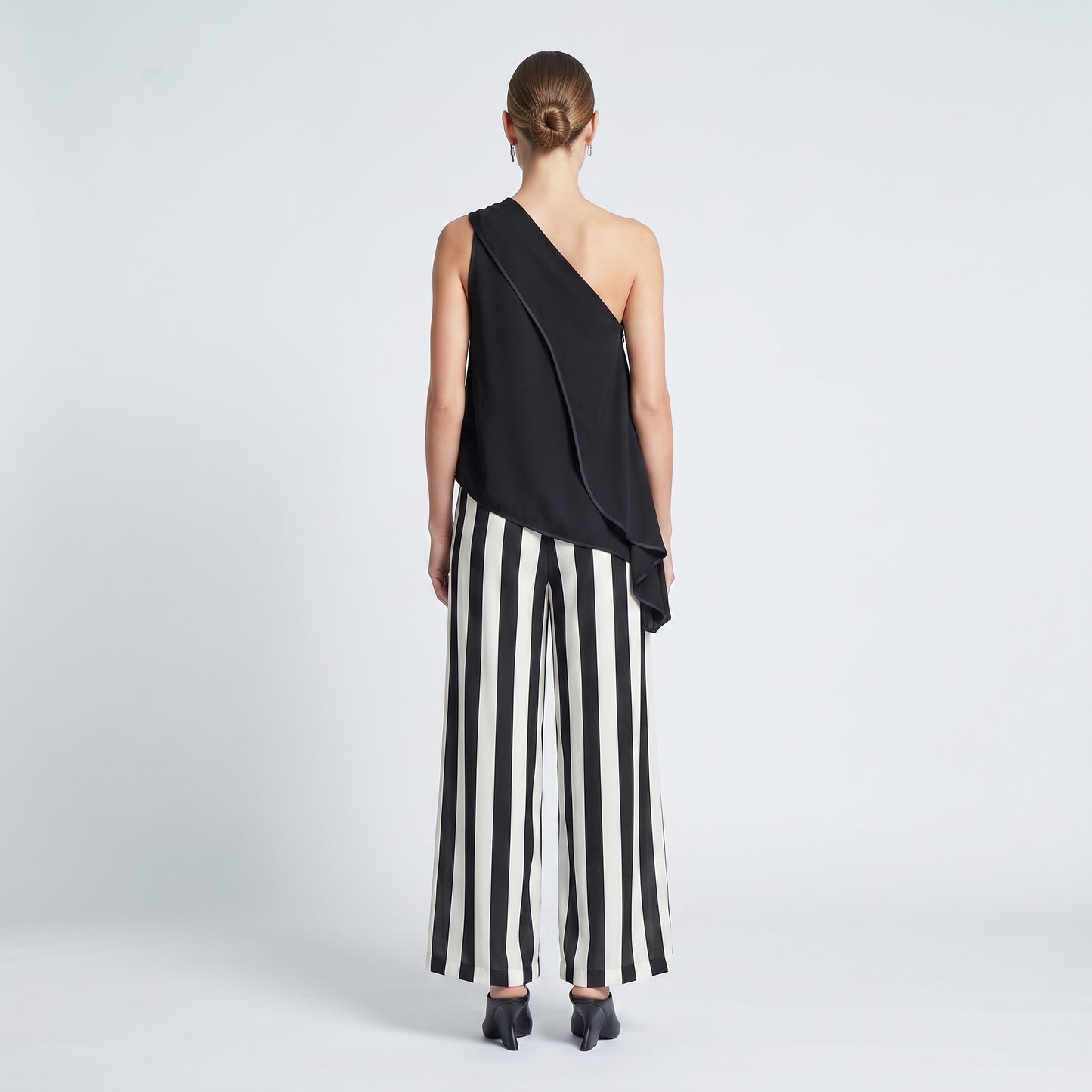 Architectural One-Shoulder Ruffle Top
