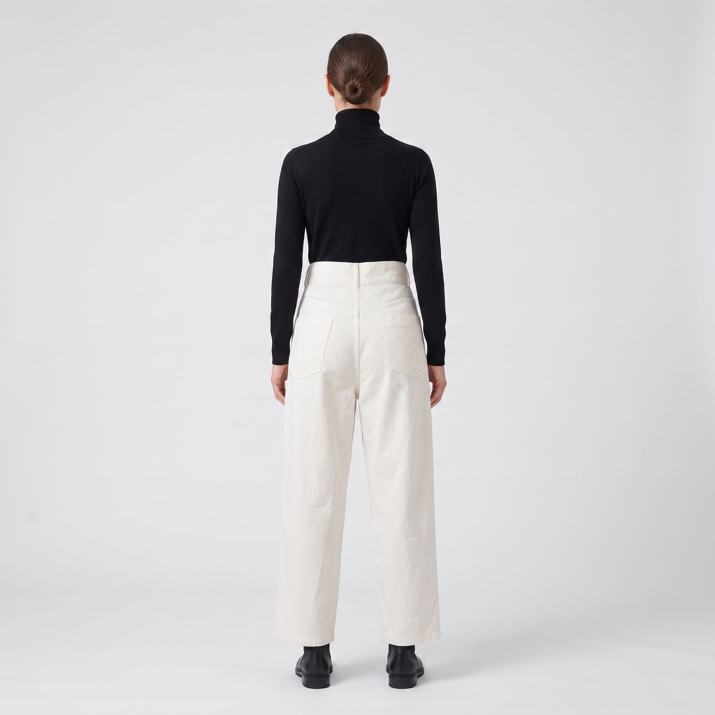 Drawstring Waist Cream Trousers