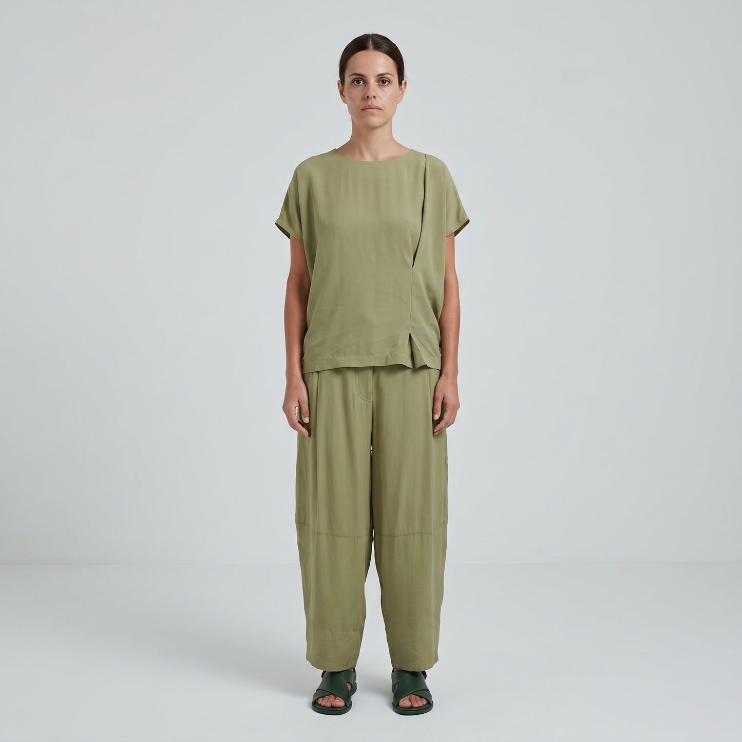 Sage Green Asymmetric Blouse