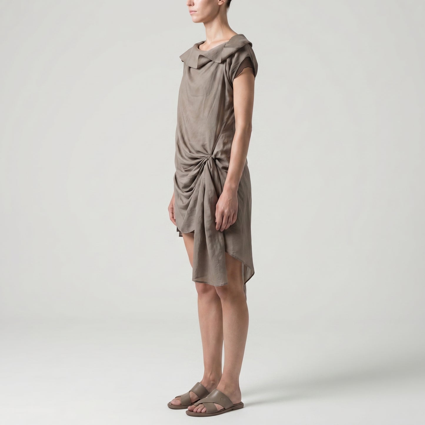 Draped Asymmetric Knot Sleeveless Top