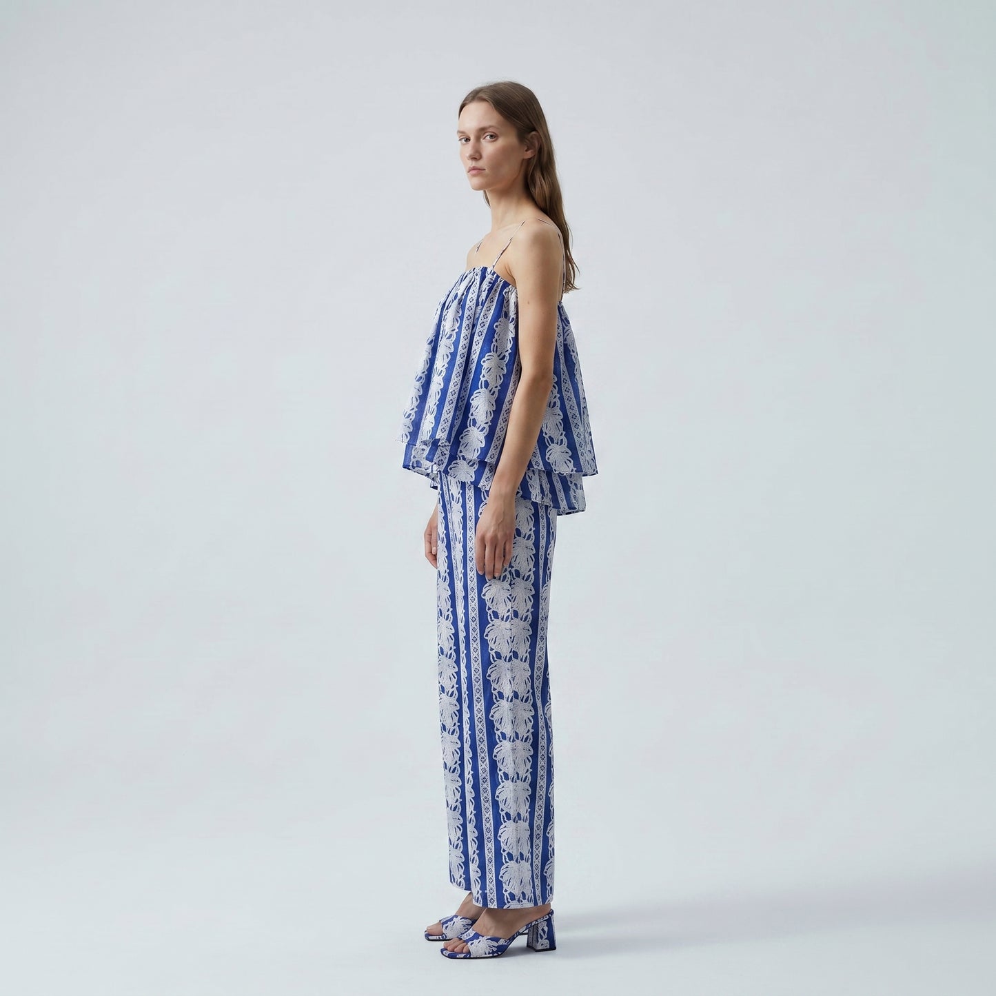Striped Tiered Spaghetti Strap Top
