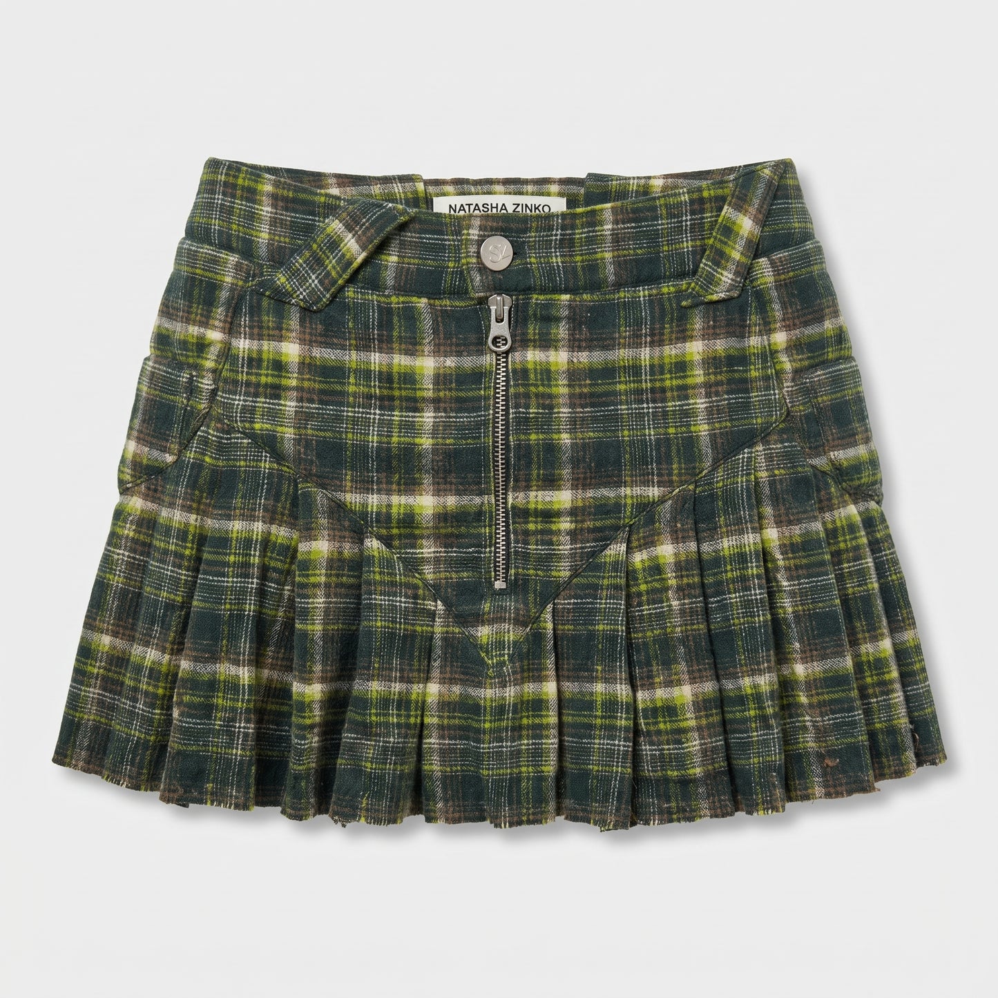 Plaid Pleated Mini Skirt